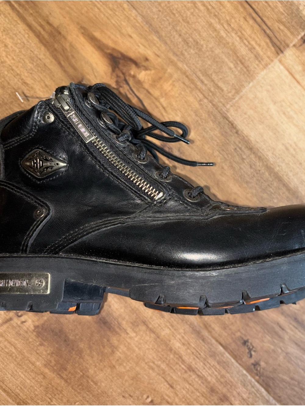 Harley-Davidson Women's Black Leather Motorcycle Boots Sz 7 - Picture 3 of 13
